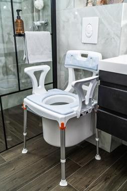 KING Szoba WC és zuhanyszék 3in1 háttámlával és karfával