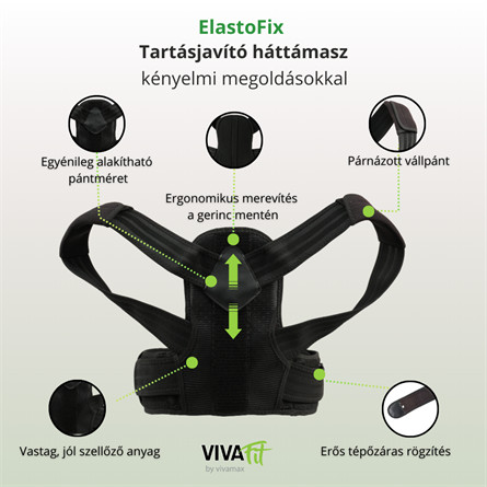 ElastoFix tartásjavító háttámasz merevítéssel és elasztikus pántrendszerrel 