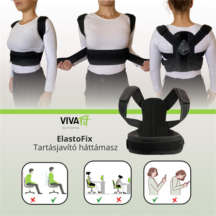 ElastoFix tartásjavító háttámasz merevítéssel és elasztikus pántrendszerrel 
