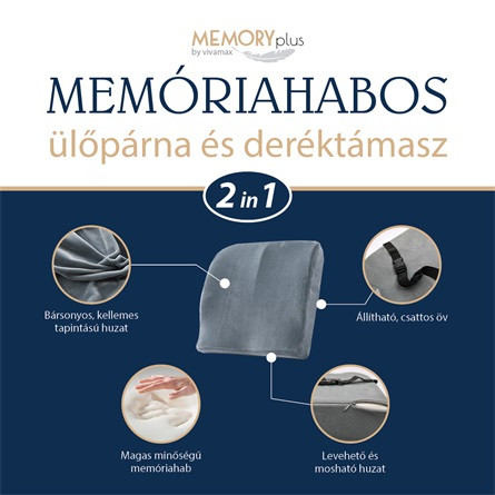 Memóriahabos ülőpárna és deréktámasz (2in1) 