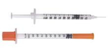Inzulinos fecskendő háromrészes 1 ml, tűvel  29 G 1/2