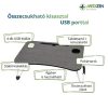 Univerzális összecsukható kisasztal USB porttal
