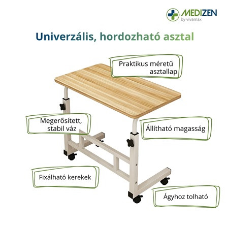 Univerzális asztal kerekekkel