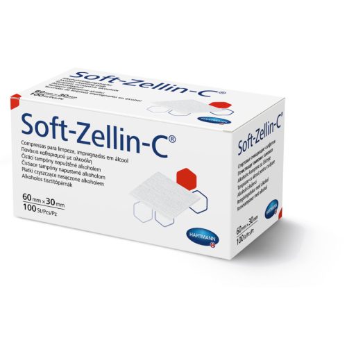 Soft-Zellin C alkoholos törlő 60x30mm - 100 db 